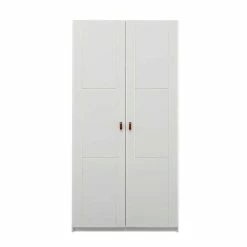 LIFETIME Schrank 100 Cm, 2 Türen, Weiß Massivholz/MDF, Ohne Griffe