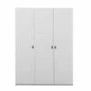 LIFETIME Schrank 150 Cm, 3 Türen, Whitewash Massivholz, Ohne Griffe
