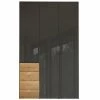 Now! Wardrobes By Hülsta Kombination 10 225,4x152x59 Cm | Lack-grau/Natureiche/Hochglanz