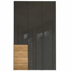 Now! Wardrobes By Hülsta Kombination 10 225,4x152x59 Cm | Lack-grau/Natureiche/Hochglanz