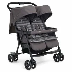 Joie Aire Twin Zwillingsbuggy Dark Pewter Inkl. Regenverdeck