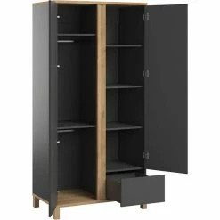 VOX Altitude Kinderzimmer Graphit/eiche -Kinderwagen altitude schrank graphite offen 1