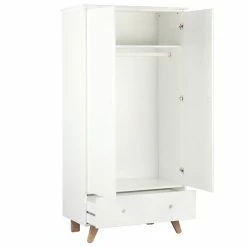 Nature Kid Ponca Tipi Kinderzimmer Weiß/natur Sechsteilig Mit Wigwambett -Kinderwagen ancona tipi wardrobe standard open white 3