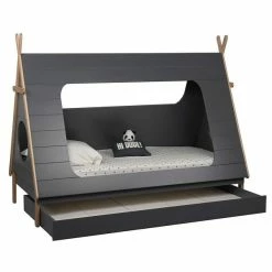 Nature Kid Ponca Tipi Kinderzimmer Grau 6-steilig Mit Wigwambett -Kinderwagen ancona tippibett grau schublade 4