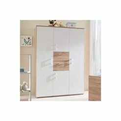 Arthur Berndt Anna Kleiderschrank 4-türig Weiß/Goldeiche - Zum Toppreis