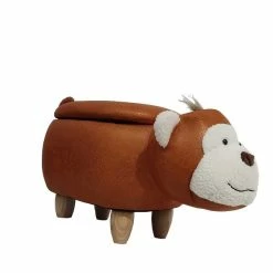 Nature Kid Tierhocker Monkey Braun Mit Staufach Weich Gepolsterter Sitzhocker Für Kinder