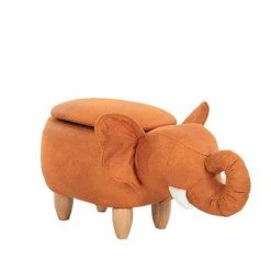 Nature Kid Tierhocker Elefant Orange Mit Staufach Weich Gepolsterter Sitzhocker Für Kinder
