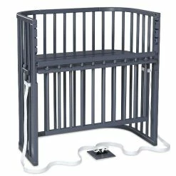 Babybay Boxspring Comfort Plus Beistellbett Schiefergrau Lackiert Extra Belüftet