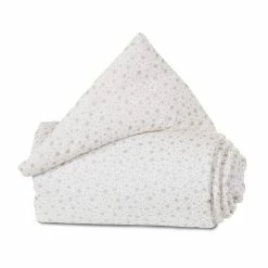Babybay Gitterschutz Für Verschlussgitter Organic Cotton Weiß, Mit Glitzersternen Silber