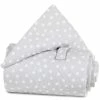 Babybay Gitterschutz Für Verschlussgitter Piqué Perlgrau, Mit Punkten Weiß