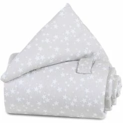 Babybay Gitterschutz Für Verschlussgitter Piqué Perlgrau, Mit Sternen Weiß