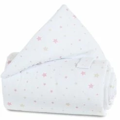 Babybay Gitterschutz Für Verschlussgitter Piqué Weiß, Mit Sternemix Sand/beere