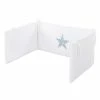 Babybay Kinderbettnestchen Piqué Weiß Applikation Stern Azurblau