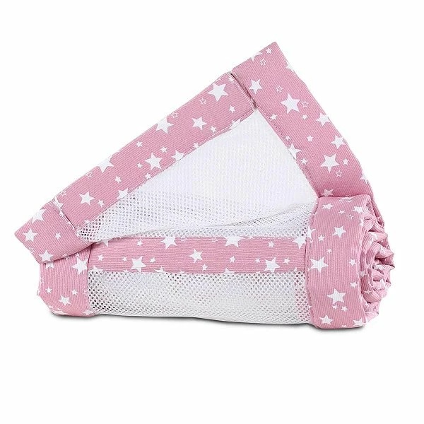 Babybay Nestchen Mesh-Piqué Für Maxi, Boxspring Und Comfort Beere, Mit Sternen Weiß 1 Babybay Nestchen Mesh-Piqué Für Maxi, Boxspring Und Comfort Beere, Mit Sternen Weiß
