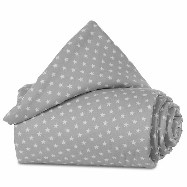 Babybay Nestchen Organic Cotton Für Maxi, Boxspring Und Comfort Lichtgrau, Mit Sternen Weiß 1 Babybay Nestchen Organic Cotton Für Maxi, Boxspring Und Comfort Lichtgrau, Mit Sternen Weiß