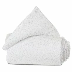 Babybay Nestchen Organic Cotton Für Maxi, Boxspring Und Comfort Weiß, Mit Glitzersternen Diamantblau