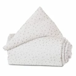 Babybay Nestchen Organic Cotton Für Maxi, Boxspring Und Comfort Weiß, Mit Glitzersternen Silber