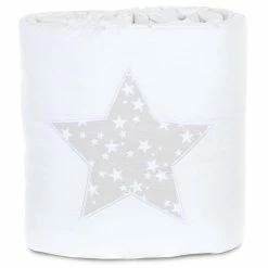 Babybay Nestchen Für Boxspring XXL Piqué Weiß, Applikation Stern Perlgrau