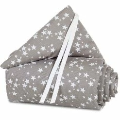 Babybay Nestchen Piqué Für Maxi, Boxspring Und Comfort Taupe, Mit Sternen Weiß