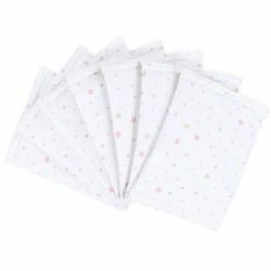 Babybay Nestchen Ultrafresh Piqué Für Maxi, Boxspring, Comfort Weiß, Mit Sternemix Sand/beere