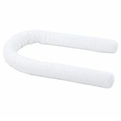 Babybay Nestchenschlange Piqué Weiß, Mit Punkten Perlgrau