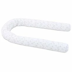 Babybay Nestchenschlange Piqué Weiß, Mit Sternen Perlgrau