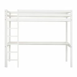 Hoppekids Hochbett ECO Dream 90x200 Cm Mit Gerader Leiter & Tischplatte | Teilbar -Kinderwagen basic a10 1 1 1