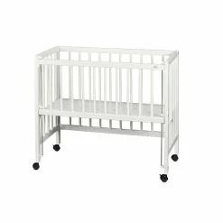 TiSsi Beistellbett Aus Massiv Buche Weiß Liegefläche 40 X 90 Cm Inklusive Verschlussgitter