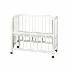 TiSsi Beistellbett Aus Massiv Buche Weiß Liegefläche 40 X 90 Cm Inklusive Verschlussgitter -Kinderwagen beistellbett tissi weiss 3 1