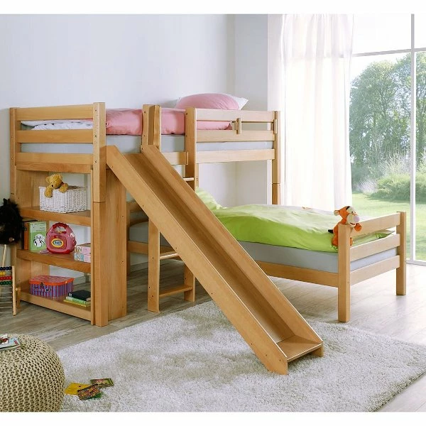 Relita BENI L Etagenbett Buche Massiv Natur Inklusive Regal - Zu 2 Einzelbetten Umbaubar 9 Relita BENI L Etagenbett Buche Massiv Natur Inklusive Regal - Zu 2 Einzelbetten Umbaubar – Bild 9