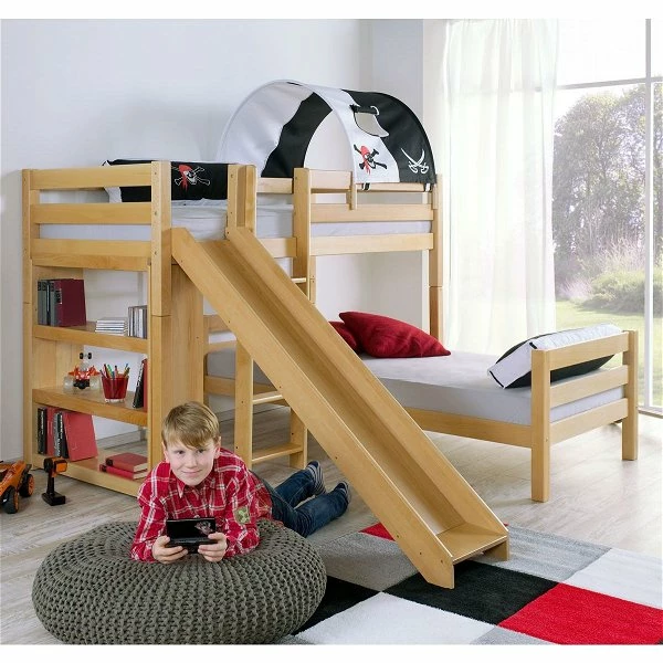 Relita BENI L Etagenbett Buche Massiv Natur Inklusive Regal - Zu 2 Einzelbetten Umbaubar 3 Relita BENI L Etagenbett Buche Massiv Natur Inklusive Regal - Zu 2 Einzelbetten Umbaubar – Bild 3