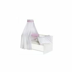 Schardt Herzchen Rosa Bettset 4- Teilig Mit Bettwäsche, Himmel Und Nestchen