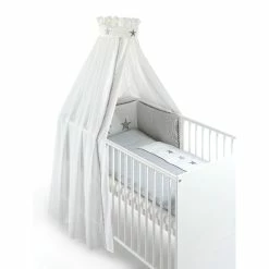 Schardt Stern Grau Bettset 4- Teilig Mit Bettwäsche, Himmel Und Nestchen