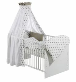 Schardt Big Stars Beige Bettset 4- Teilig Mit Bettwäsche, Himmel Und Nestchen