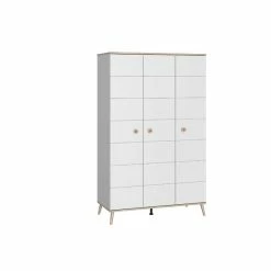 Wimex Billund Kleiderschrank 3-türig Weiß / Eiche Sägerau