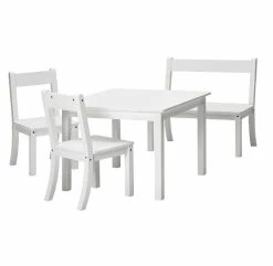 Schardt Bueno Sitzgruppe Vierteilig MDF Weiß - 2 Stühle, 1 Tisch, 1 Bank