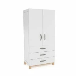 Nature Kid Cory Kinderzimmer Weiß/natur 5-teilig Mit Hausbett 90 X 160 Cm Mit Dach -Kinderwagen catania kleiderschrank a 3 gr 3