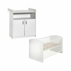 Schardt Classic Weiß Sparset Mit Umbaukit Babybett & Wickelkommode