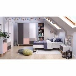 VOX Concept Jugendzimmer 3türig Pink White/grey/graphite