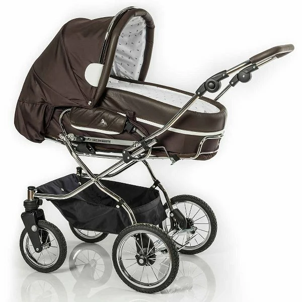 HESBA Condor Coupe Kinderwagen Außen 888 Innen 700 Teilleder Schwenkbare Vorderräder, Ledergriff Dunkelbraun 1 HESBA Condor Coupe Kinderwagen Außen 888 Innen 700 Teilleder Schwenkbare Vorderräder, Ledergriff Dunkelbraun