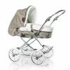 HESBA Condor Coupe Kinderwagen Außen 281 Innen 185 Teilleder - Räder Weiß 25 Cm, Griff Dunkelbrau