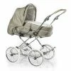 HESBA Condor Coupe Kinderwagen Außen 274 Innen 232 Räder Weiß 30 Cm, Ledergriff Greige