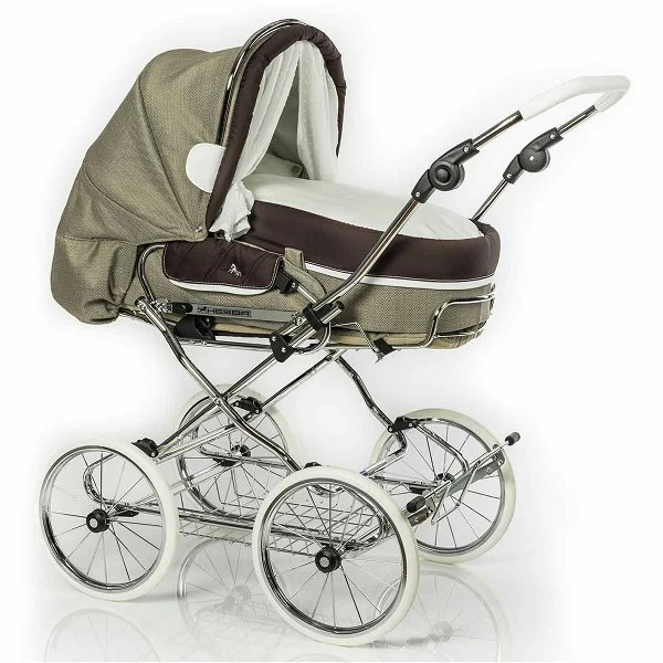 HESBA Condor Coupe Kinderwagen Außen 283 Innen 185 Teilleder Räder Weiß 30 Cm, Ledergriff Weiß 1 HESBA Condor Coupe Kinderwagen Außen 283 Innen 185 Teilleder Räder Weiß 30 Cm, Ledergriff Weiß