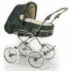 HESBA Condor Coupe Kinderwagen Außen 682 Innen 230 Teilleder Räder Weiß 30 Cm, Ledergriff Greige