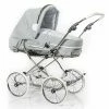 HESBA Condor Coupe Kinderwagen Außen 761 Innen 700 Teilleder Räder Weiß 30 Cm, Ledergriff Weiß