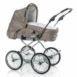 HESBA Condor Coupe Kinderwagen Außen 277 Innen 185 Räder Schwarz 30 Cm, Ledergriff Schwarz