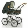 HESBA Condor Coupe Kinderwagen Außen 684 Innen 250 Teilleder Räder Schwarz 30 Cm, Ledergriff Hellbraun