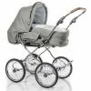 HESBA Condor Coupe Kinderwagen Außen 765 Innen 700 Räder Schwarz 30 Cm, Ledergriff Braun