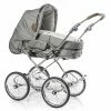 HESBA Condor Coupe Kinderwagen Außen 796 Innen 718 Teilleder Räder Schwarz 30 Cm, Ledergriff Braun