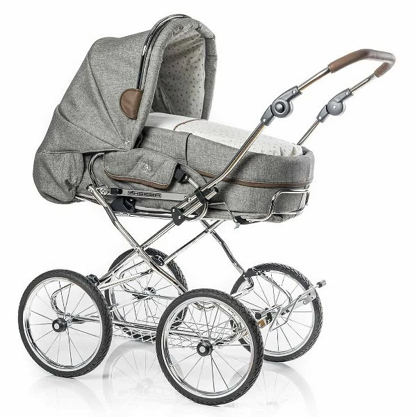 HESBA Condor Coupe Kinderwagen Außen 796 Innen 718 Teilleder Räder Schwarz 30 Cm, Ledergriff Braun 1 HESBA Condor Coupe Kinderwagen Außen 796 Innen 718 Teilleder Räder Schwarz 30 Cm, Ledergriff Braun
